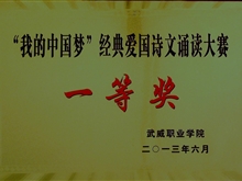 “我的中国梦”经典爱国诗文诵读大赛一等奖