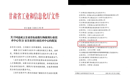 喜报：学校获批甘肃省行业技术中心